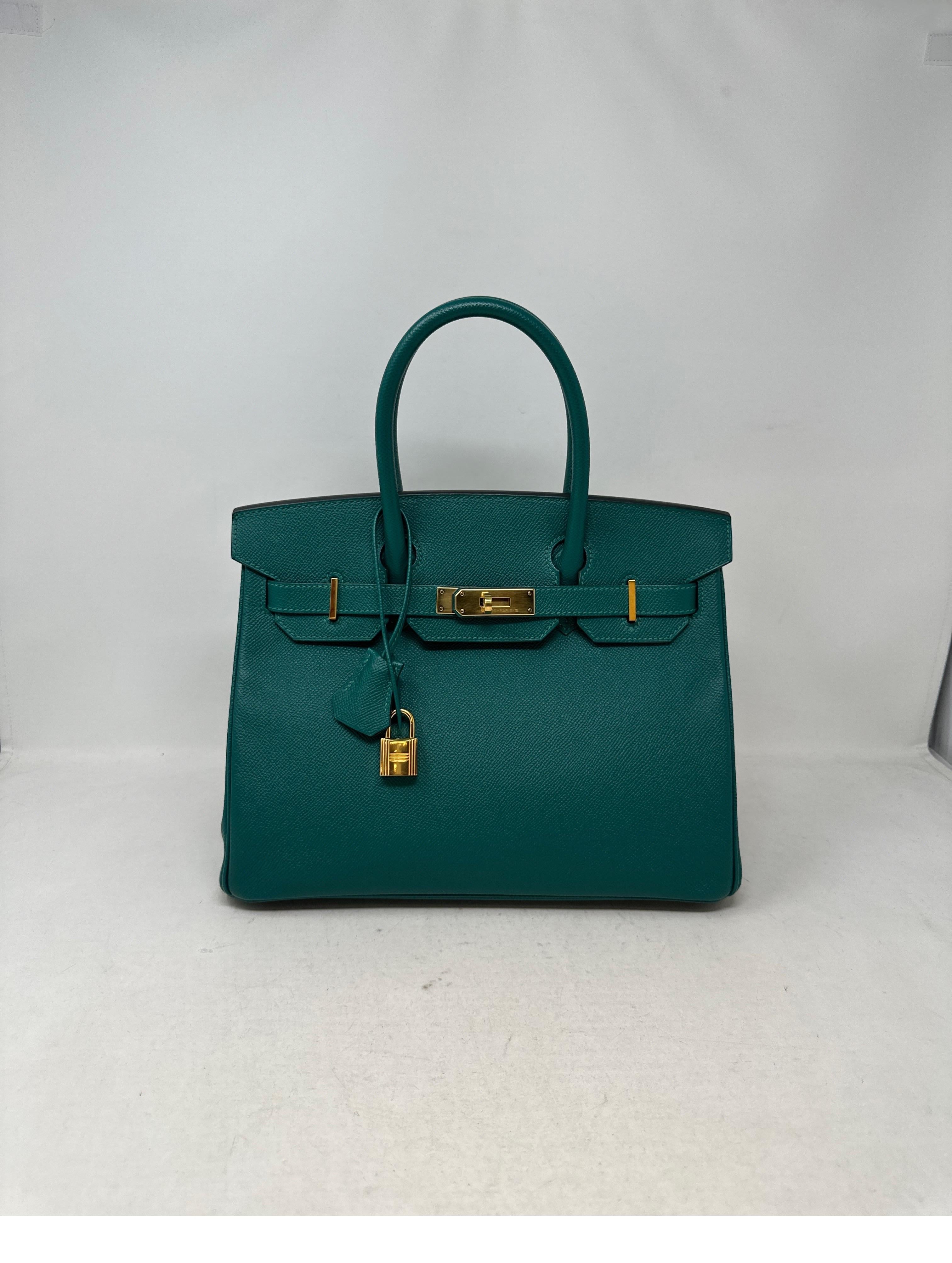 Hermes Malachite Birkin 30 Bag  12