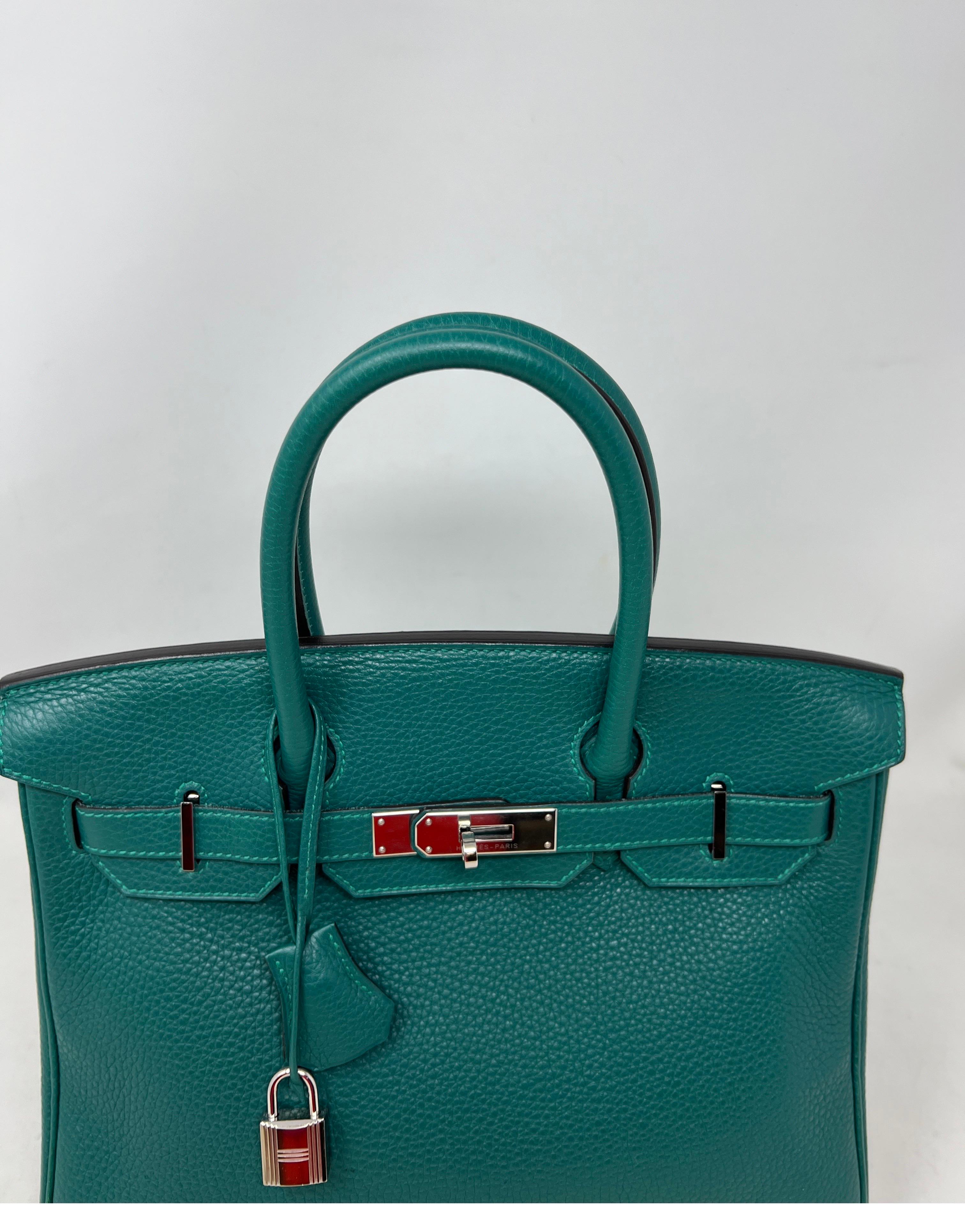 Hermes Malachite Birkin 30 Bag 14