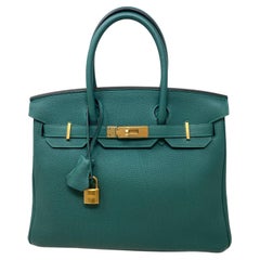 Hermes Malachite Birkin 30 Bag
