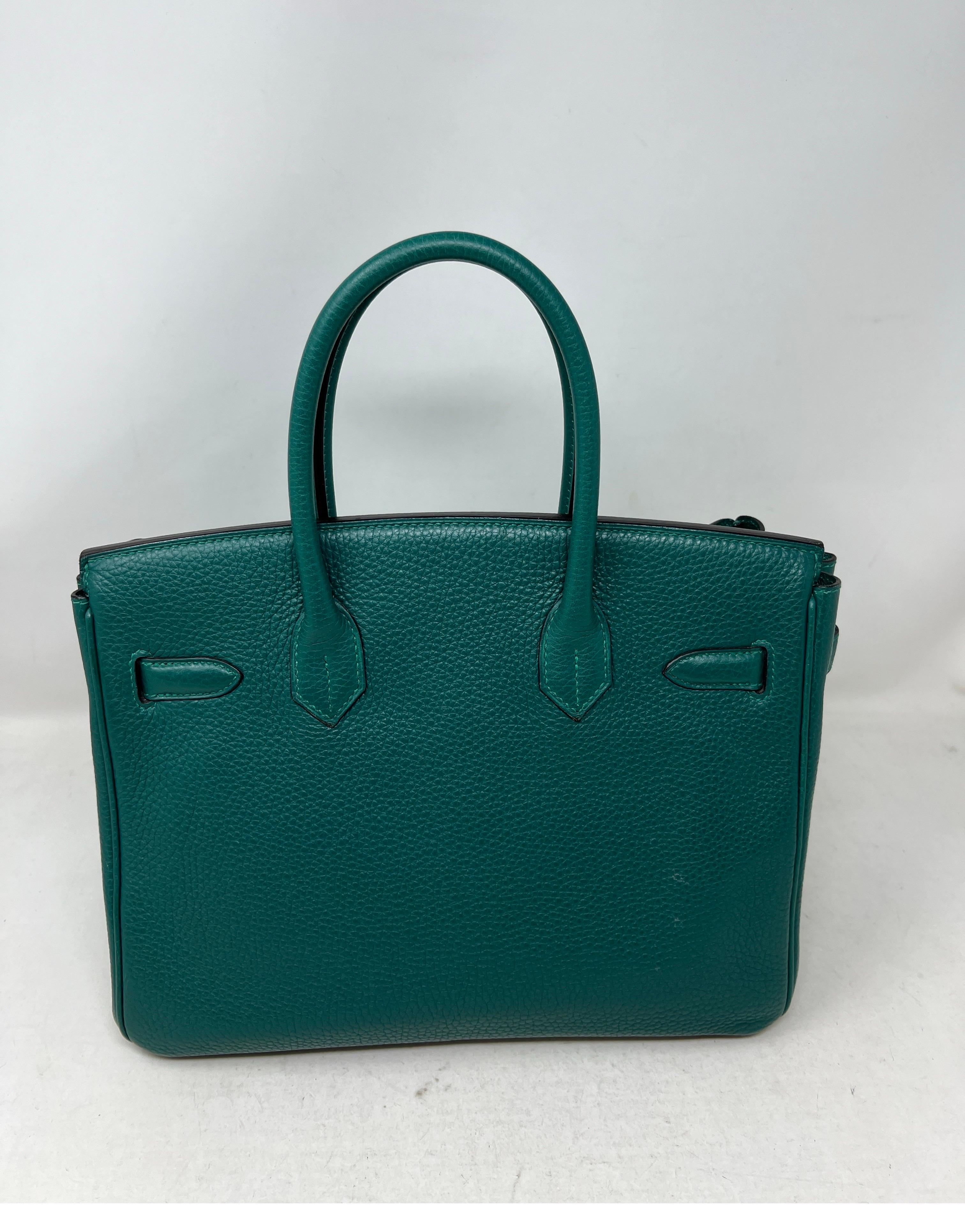 Hermes Malachite Birkin 30 Bag In Excellent Condition In Athens, GA