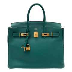 Hermes Malachite Birkin 35 Bag