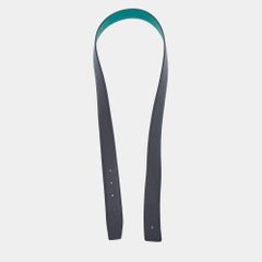 Hermès Malachite/Black Epsom and Swift Leather Reversible Belt Strap Size 95CM