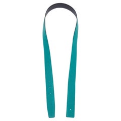 Hermès Malachite/Black Epsom and Swift Leather Reversible Belt Strap Size 95CM