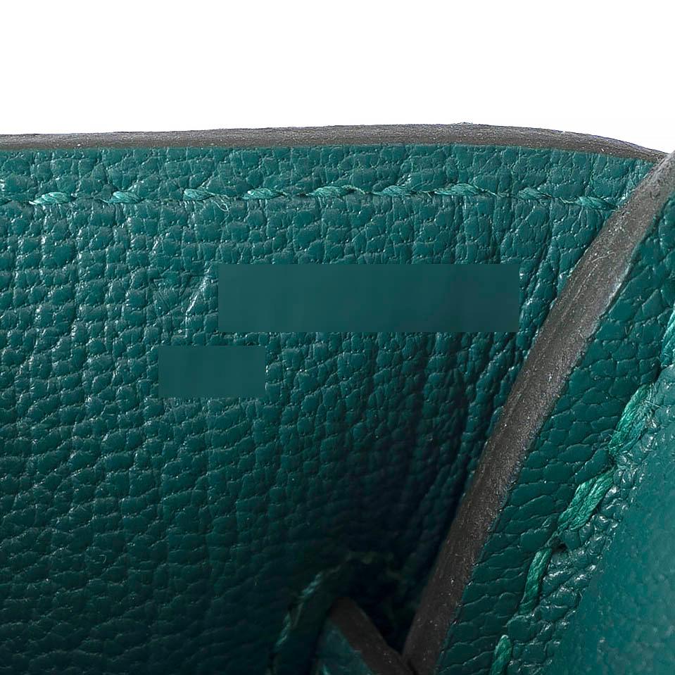 HERMES Malachite green Togo leather BIRKIN 30 Bag Ghw For Sale 2