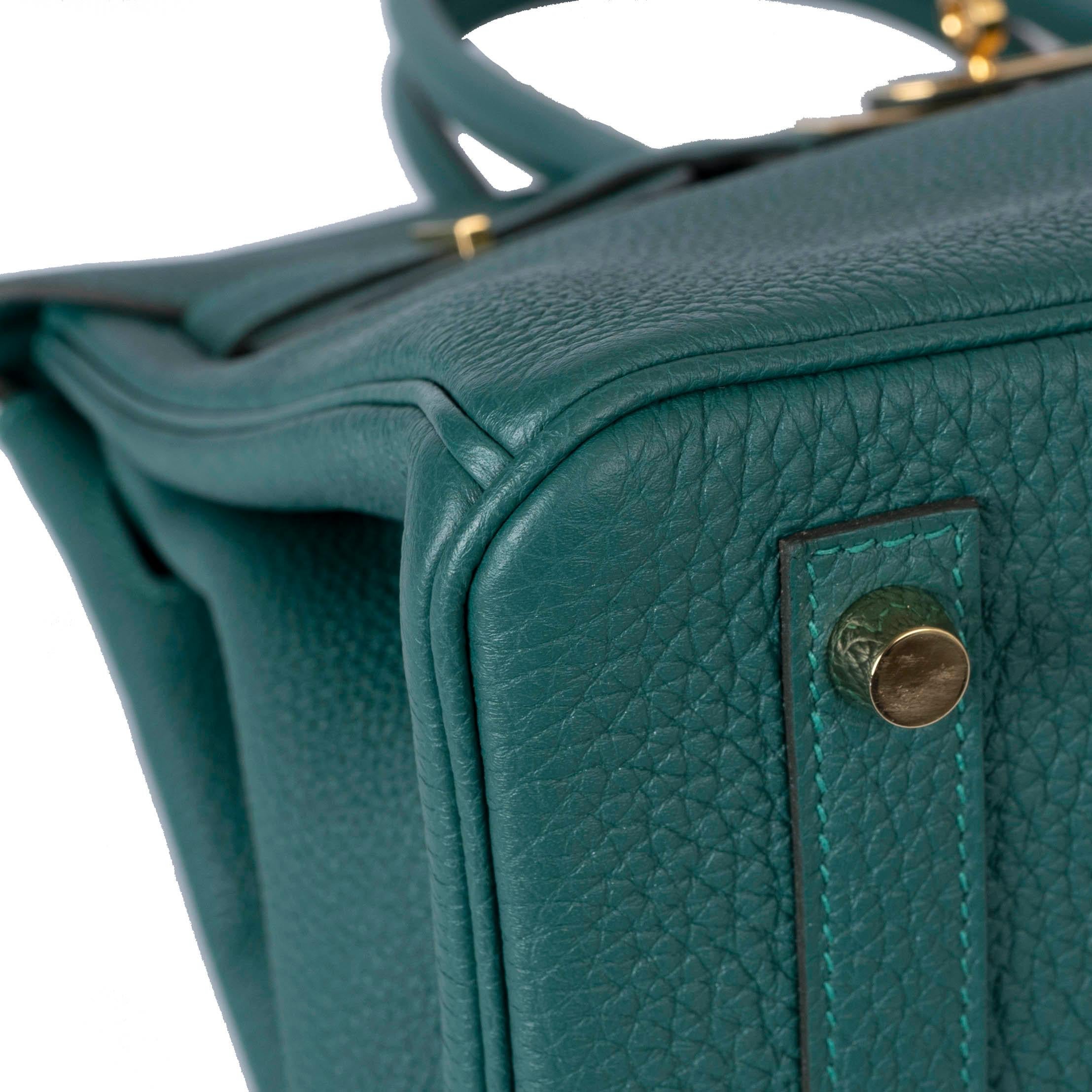 HERMES Malachite green Togo leather BIRKIN 30 Bag Ghw For Sale 4