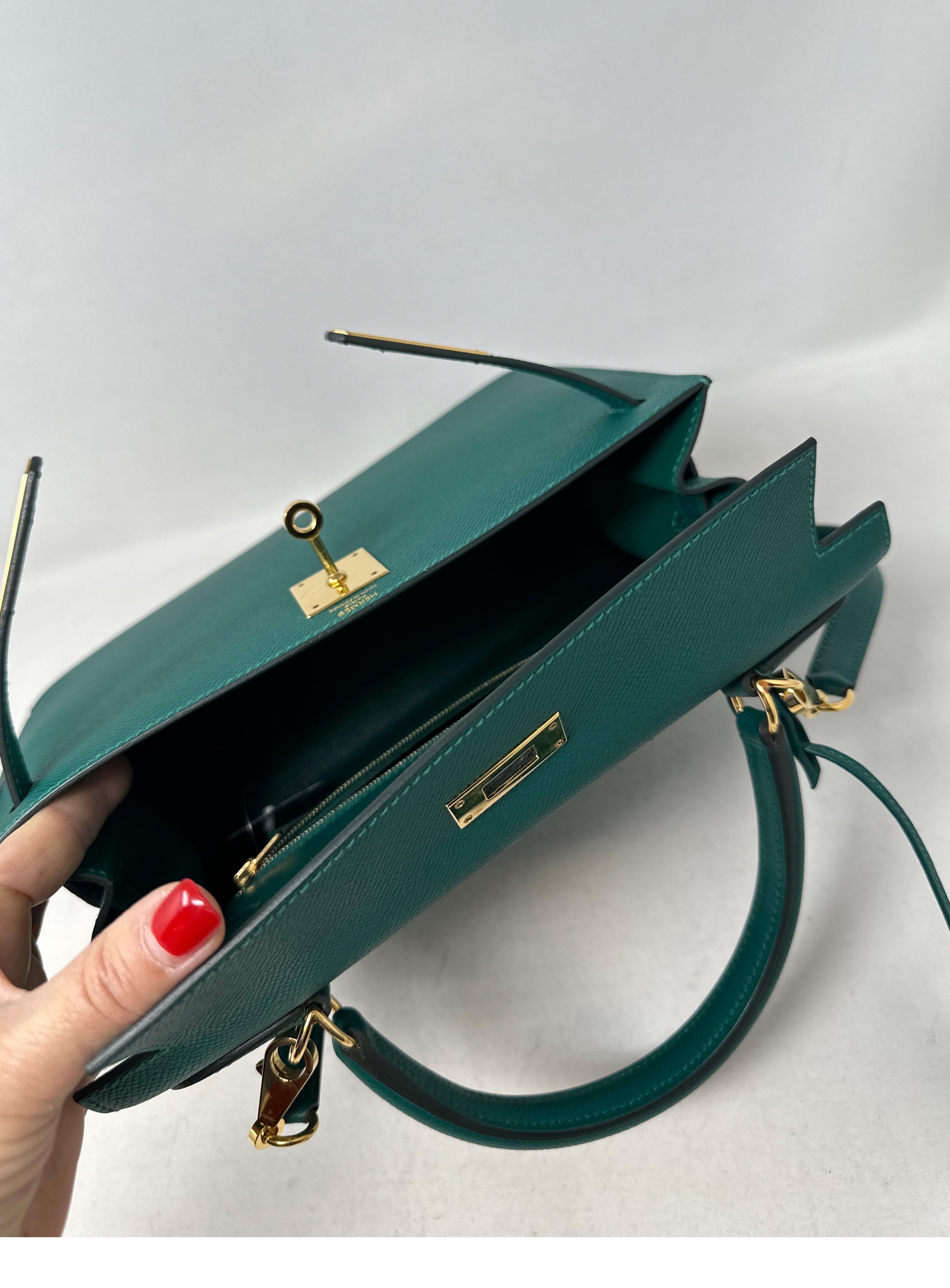 Hermes Malachite Kelly Sellier 28 Bag  9