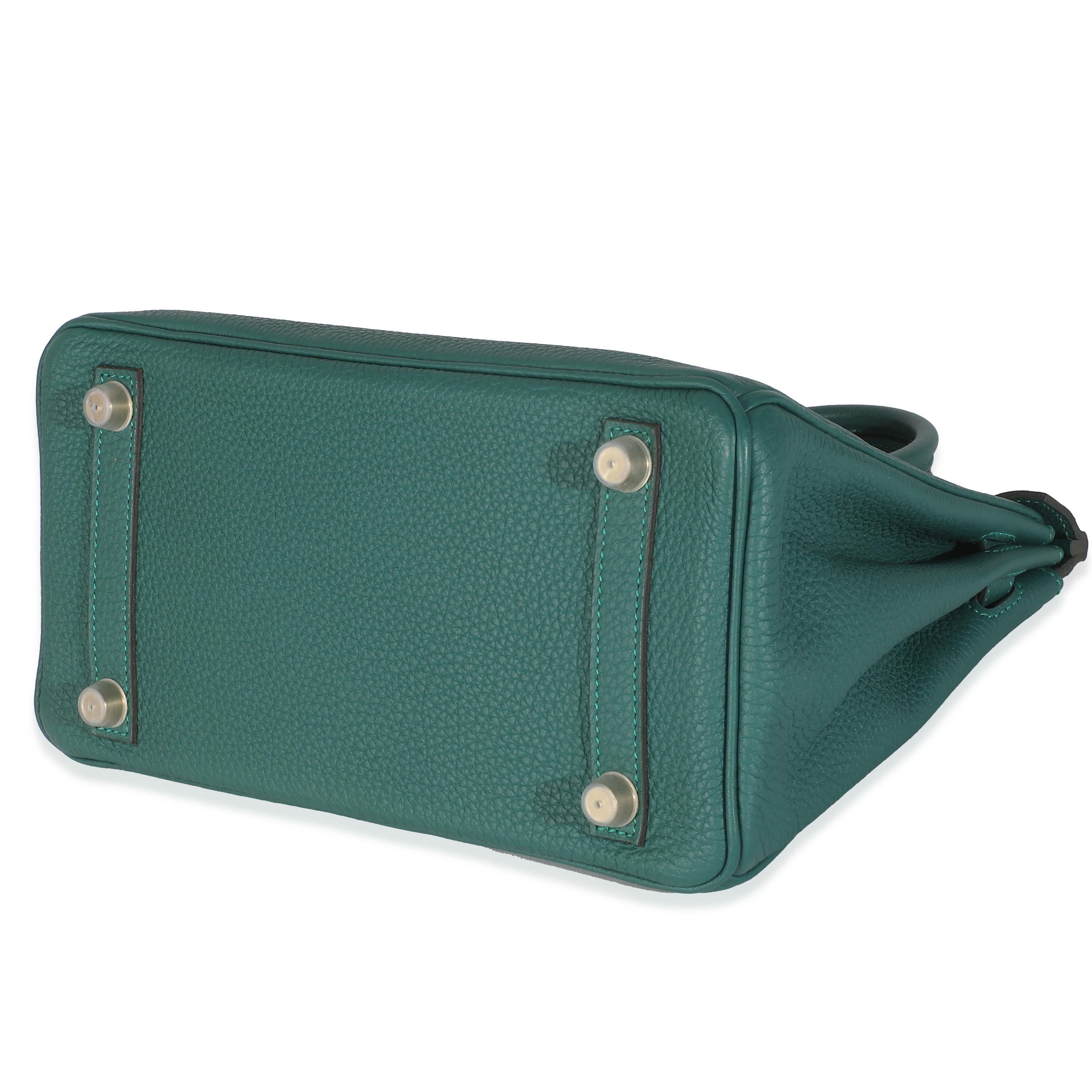 Women's or Men's Hermès Malachite Togo Birkin 25 GHW For Sale