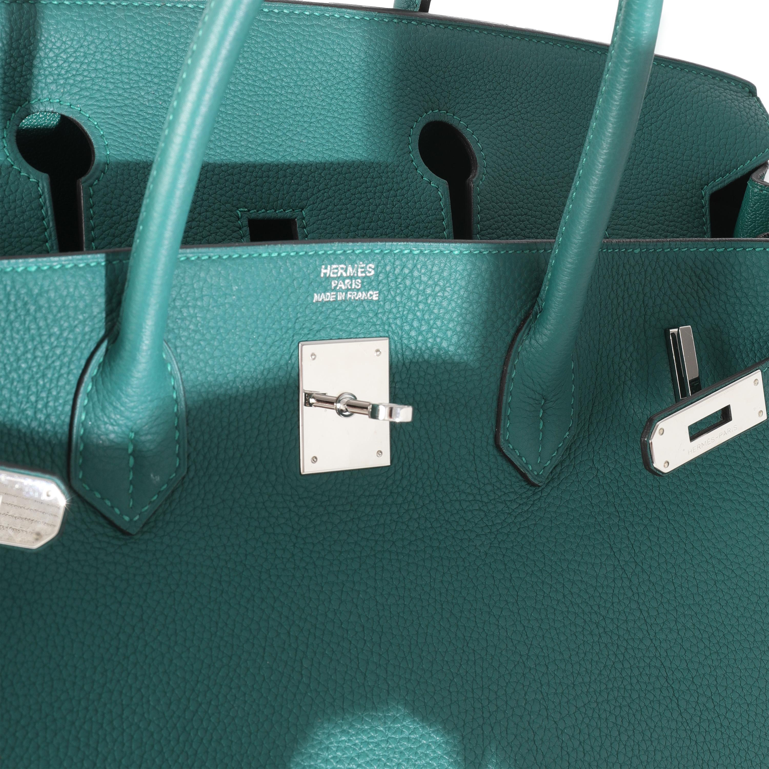 Hermès Malachite Togo Birkin 40 PHW For Sale 1