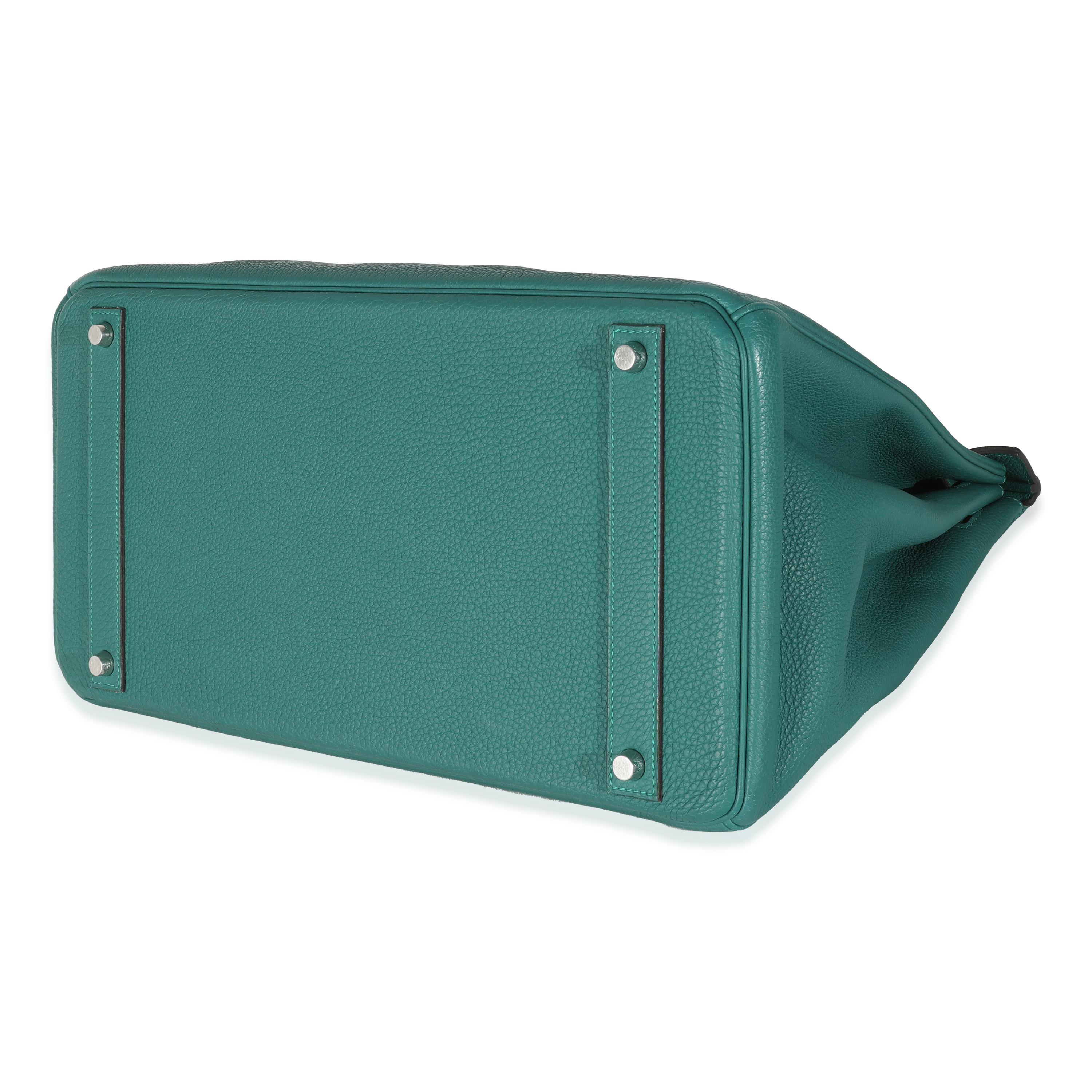 Hermès Malachite Togo Birkin 40 PHW For Sale 3