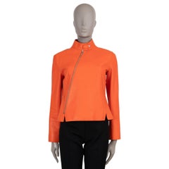 HERMES Mandarine orange Leder 2019 BIKER Jacke 38 S