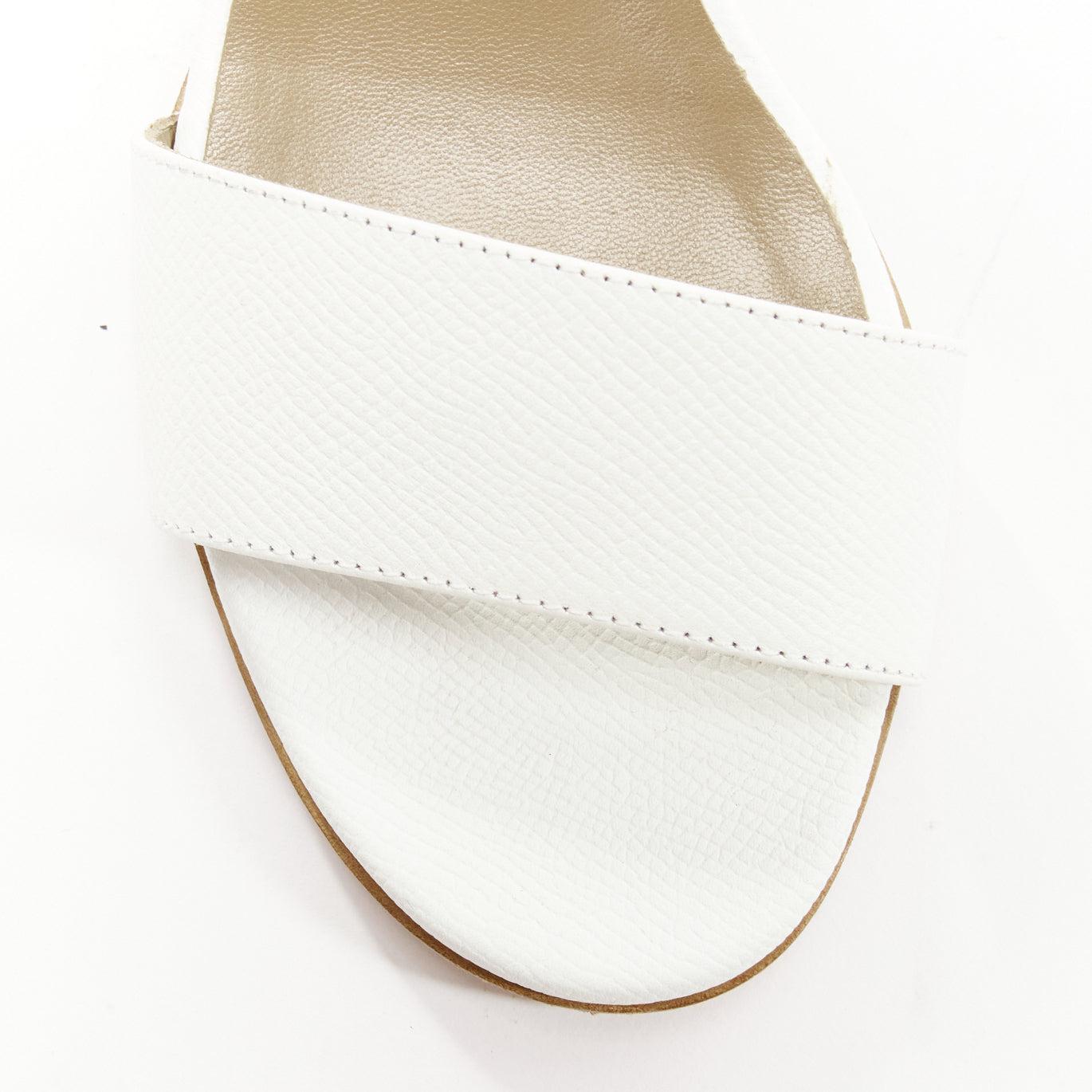 HERMES Manege Kelly silver turnlock epsom leather ankle strap sandals EU36.5 For Sale 3