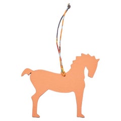 Hermès Mango/Iris Epsom and Togo Leather Petit H Horse Bag Charm