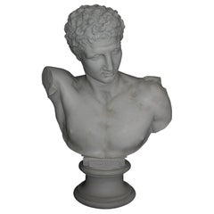 Vintage Hermes Marble Bust Sculpture, 20th Century