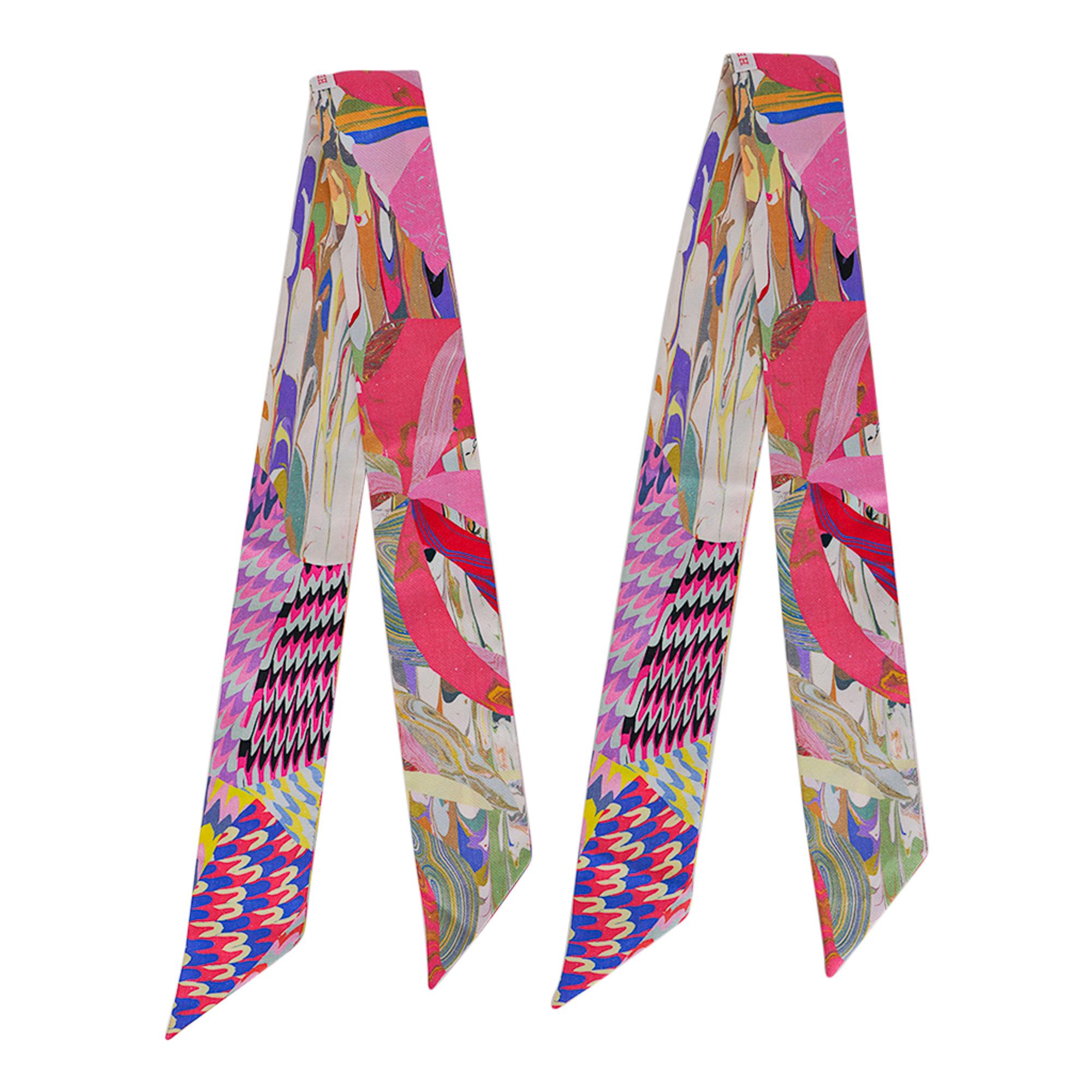 Hermes Marble Silk Twilly Edizione Limitata Set di Due 4