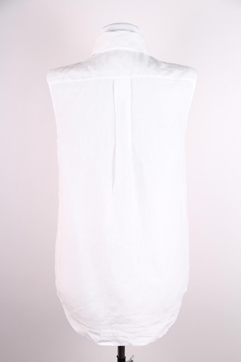 Hermes Margiela ärmelloses Leinenhemd (Grau) im Angebot