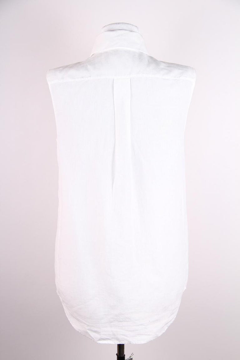 Hermes Margiela sleeveless linen shirt For Sale at 1stDibs