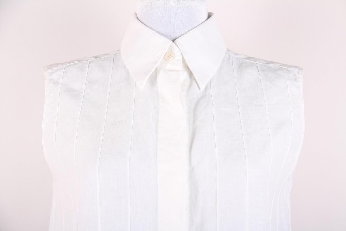 Hermes Margiela ärmelloses Leinenhemd im Angebot 2