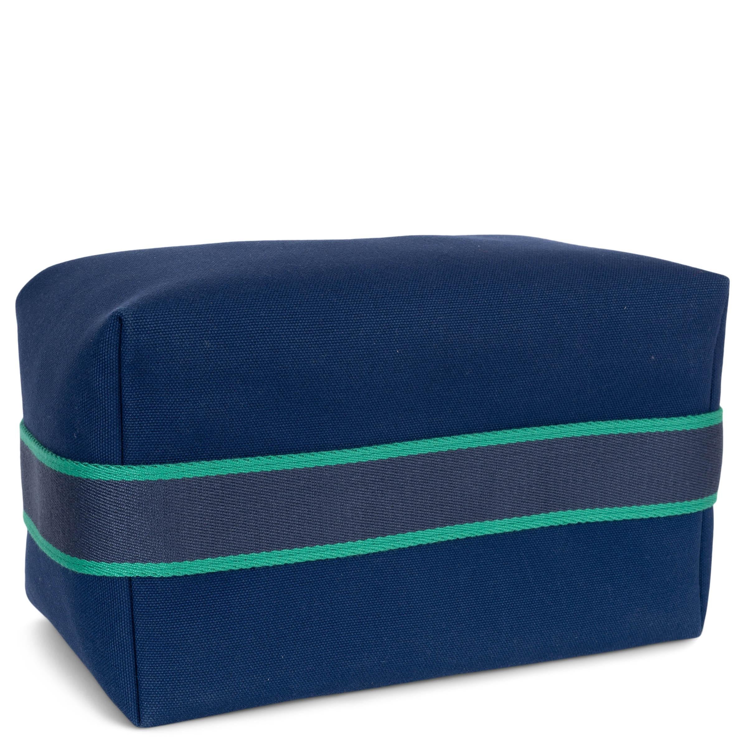 HERMES Marine blue canvas 2024 BRIDE-A-BRAC PM Case Bag In New Condition For Sale In Zürich, CH