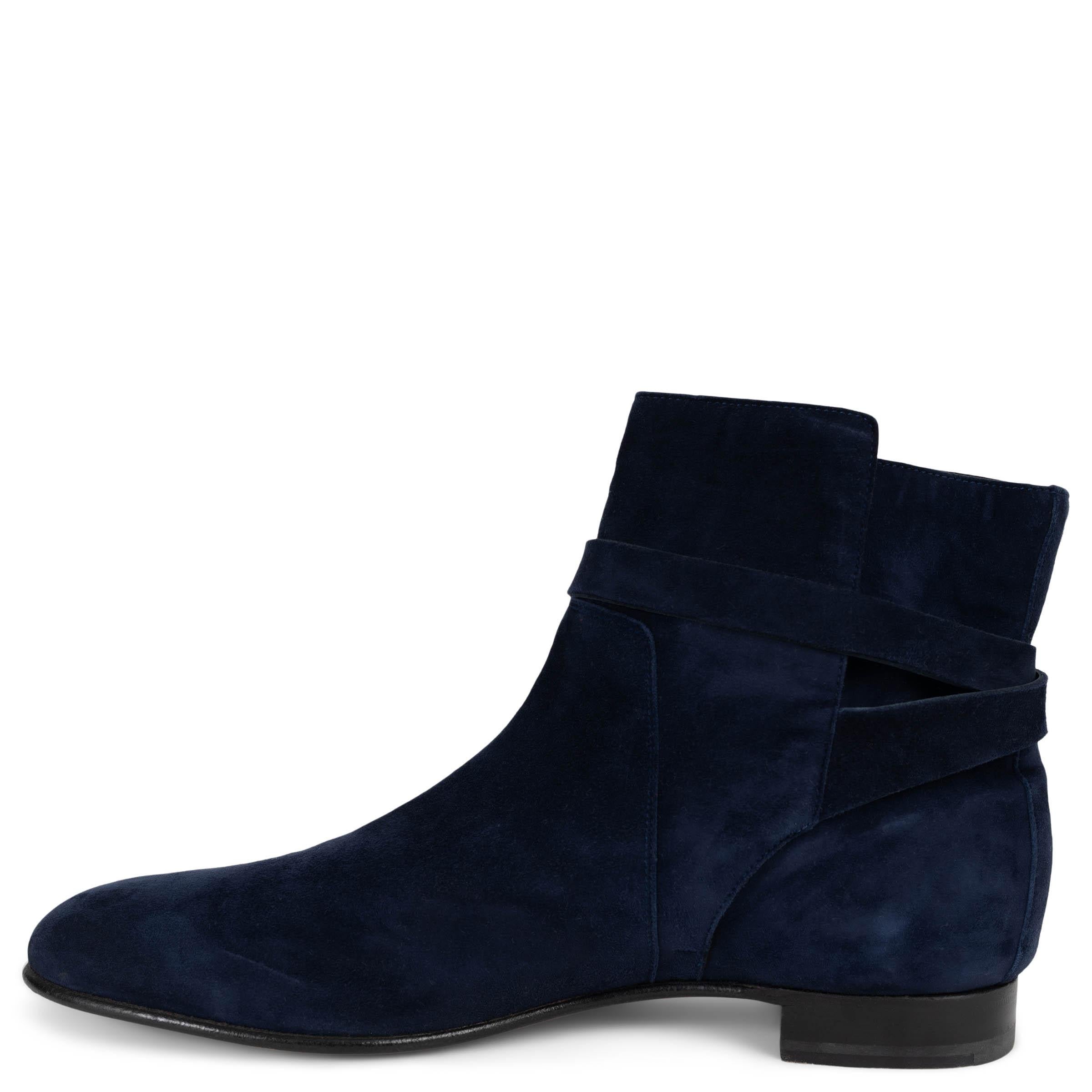 Noir HERMÈS Bottines NEO en daim bleu marine 40 en vente