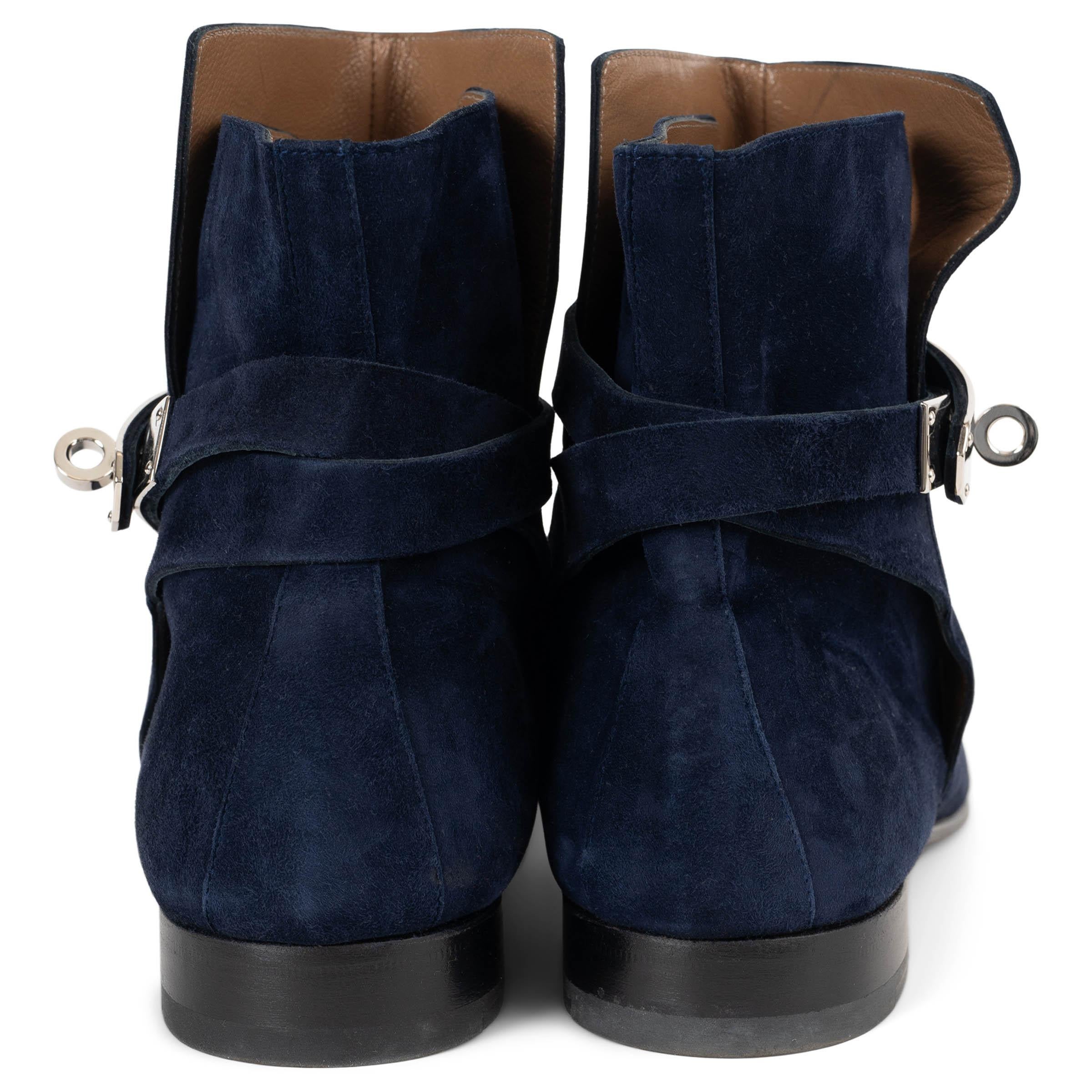 HERMÈS Bottines NEO en daim bleu marine 40 Excellent état - En vente à Zürich, CH