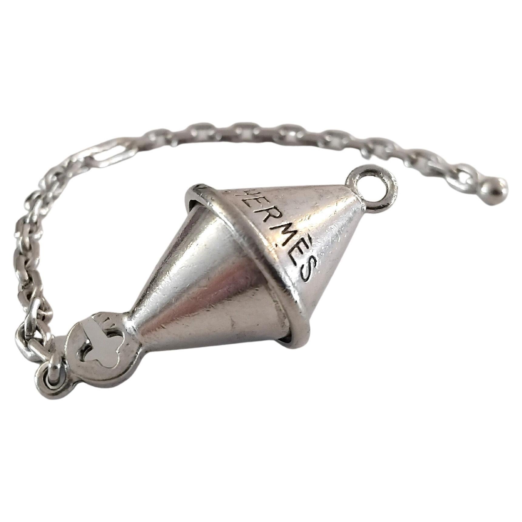 Hermès Marine Buoy Silver Key Holder Key Chain Navy Theme For Sale 6