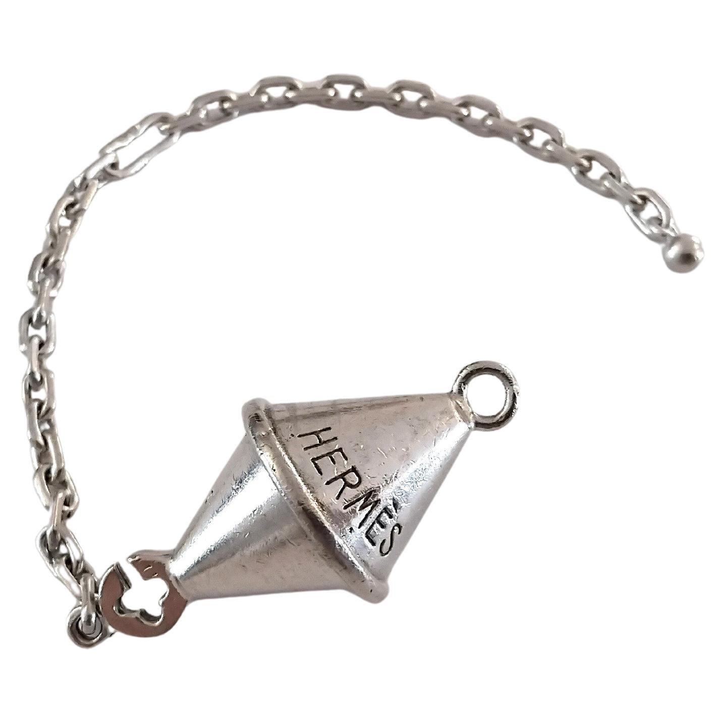 Hermès Marine Buoy Silver Key Holder Key Chain Navy Theme For Sale 7