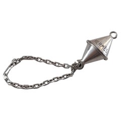 Hermès Marine Buoy Silver Key Holder Key Chain Navy Theme