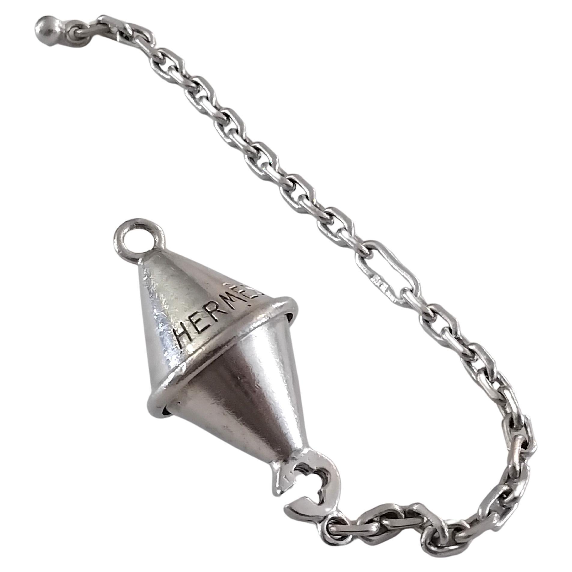 Hermès Marine Buoy Silver Key Holder Key Chain Navy Theme In Good Condition For Sale In Corcoué Sur Logne, Loire-Atlantique