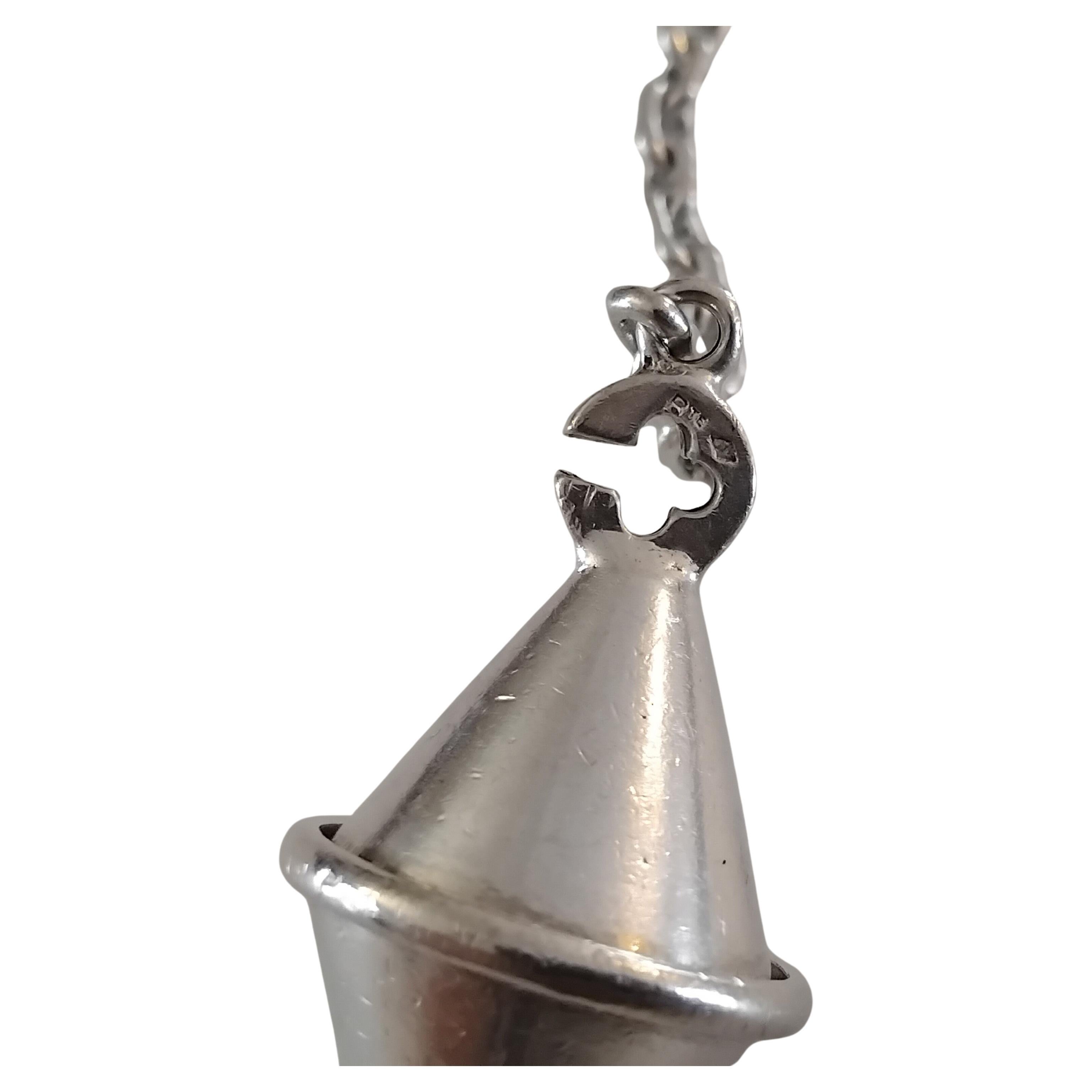 Hermès Marine Buoy Silver Key Holder Key Chain Navy Theme For Sale 1