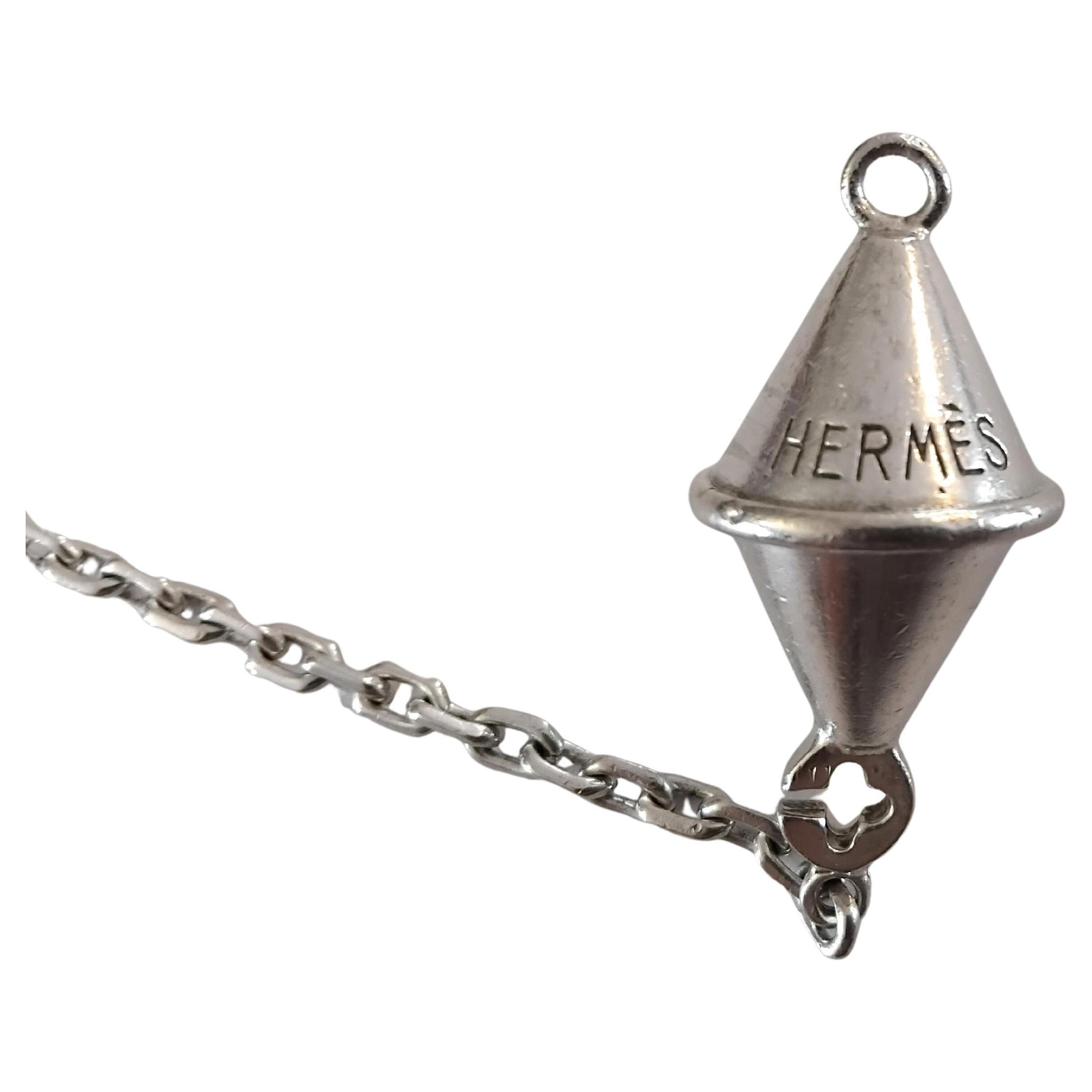 Hermès Marine Buoy Silver Key Holder Key Chain Navy Theme For Sale 4