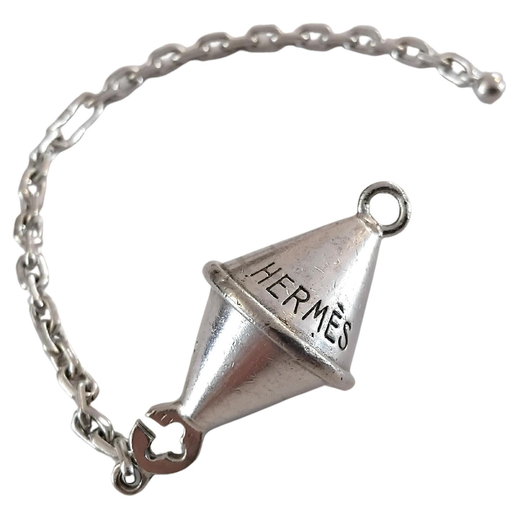 Hermès Marine Buoy Silver Key Holder Key Chain Navy Theme For Sale 5