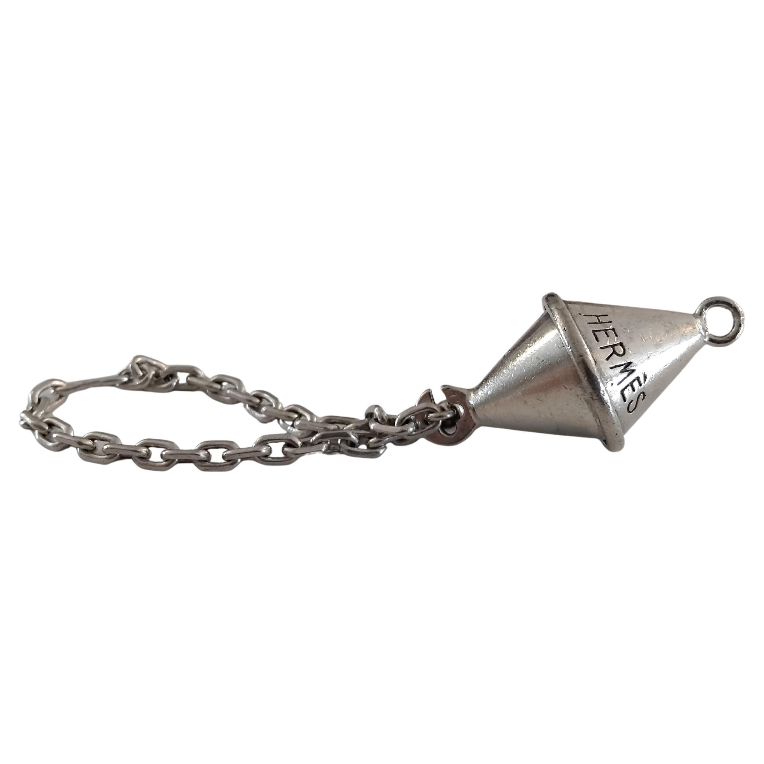 Hermès Marine Buoy Silver Key Holder Key Chain Navy Theme For Sale