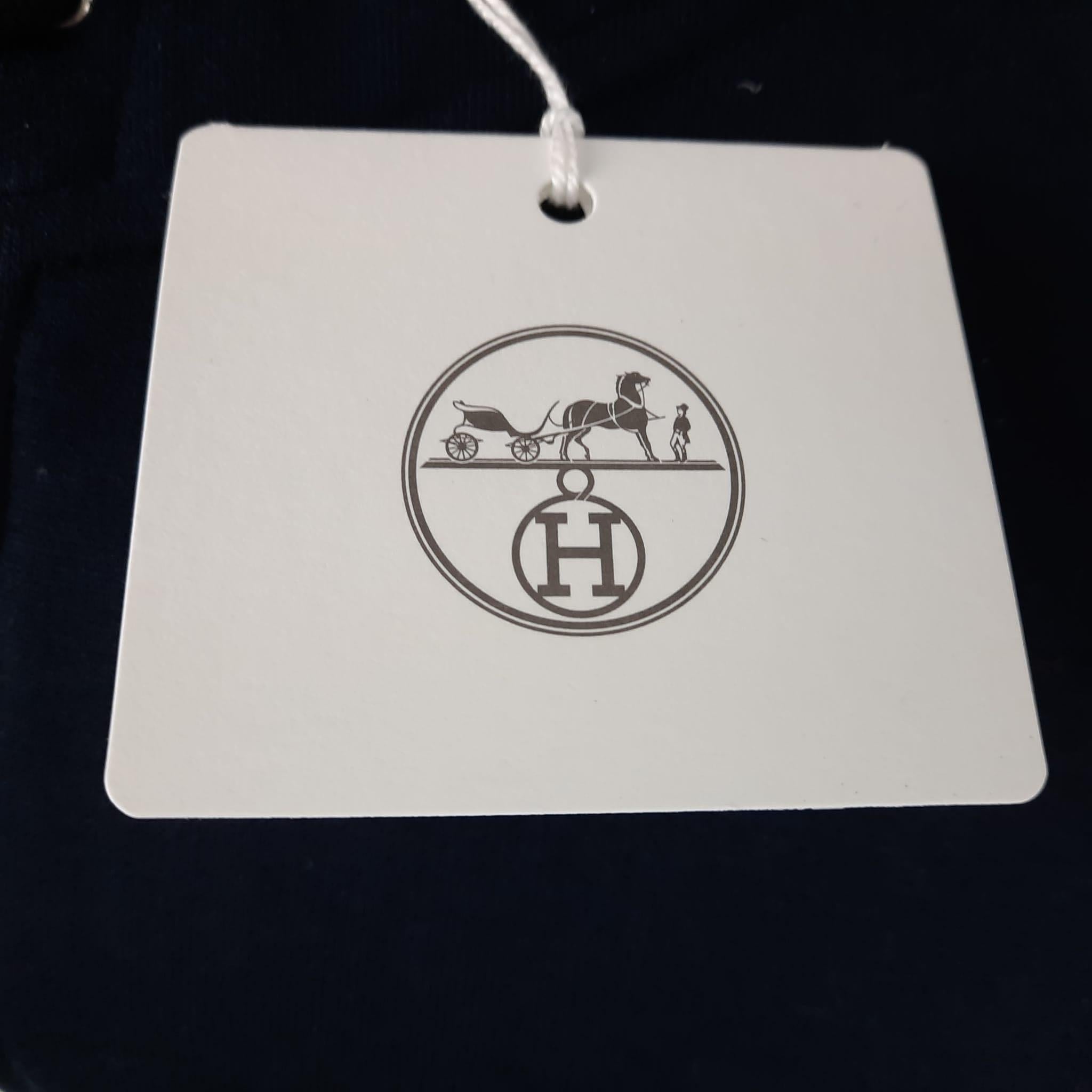 Black Hermes Marine cotton & cashmere Size M Zipped hooded jogging sweater For Sale