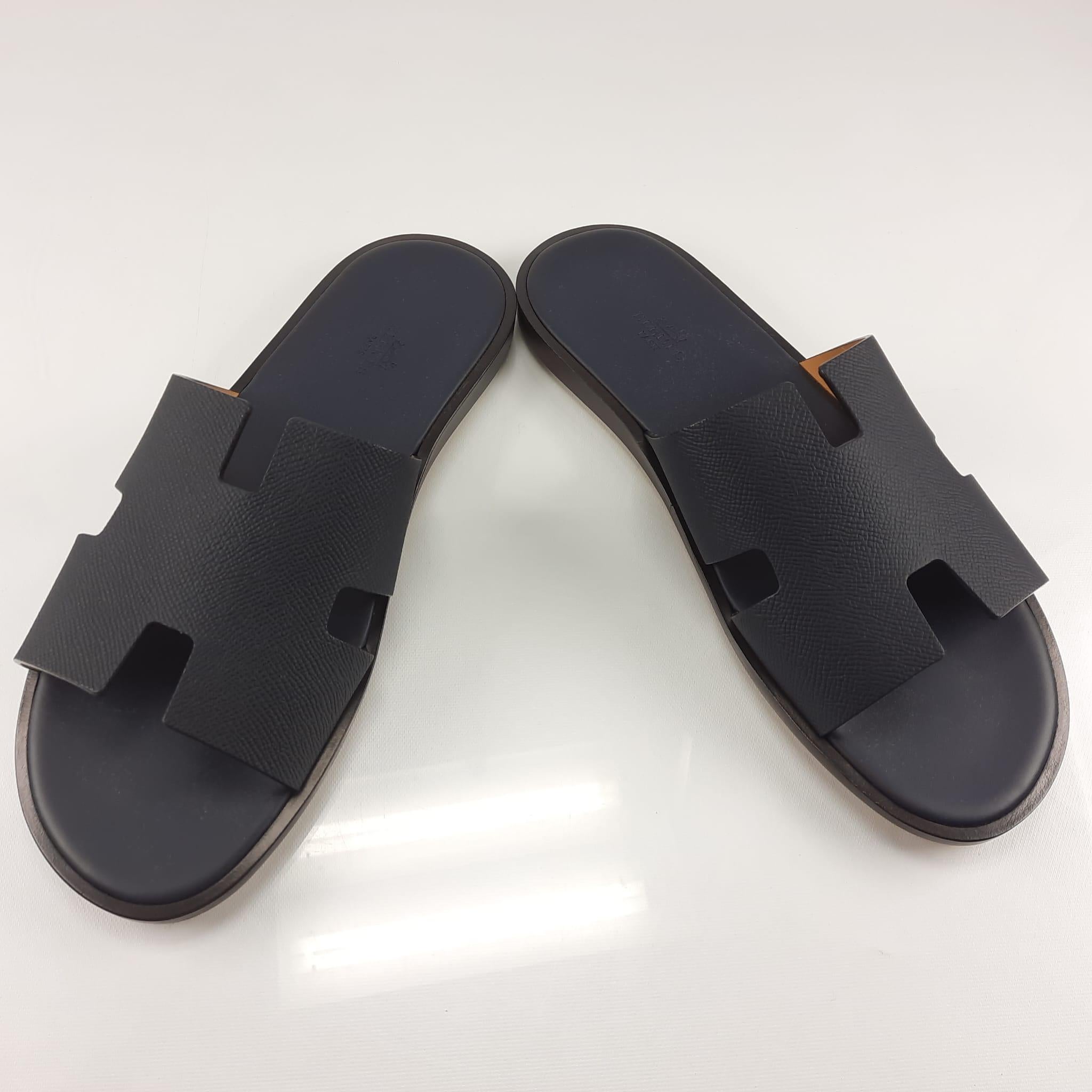 Hermes marine Epsom calfskin size 42 Izmir  sandal For Sale 1