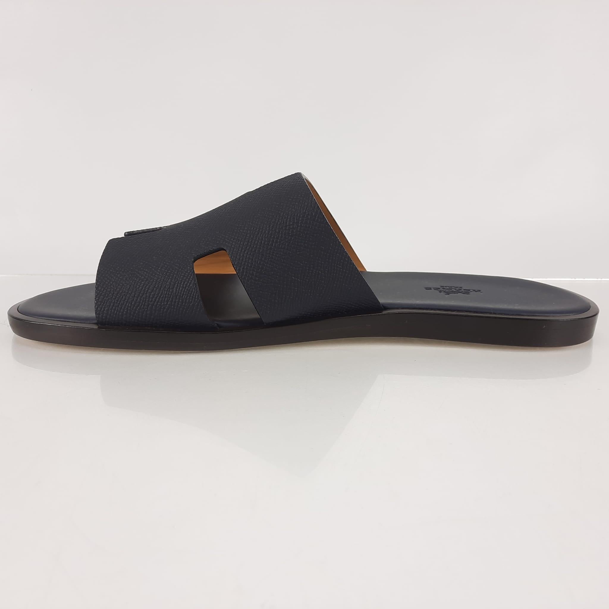 Hermes marine Epsom calfskin size 42 Izmir  sandal For Sale 2