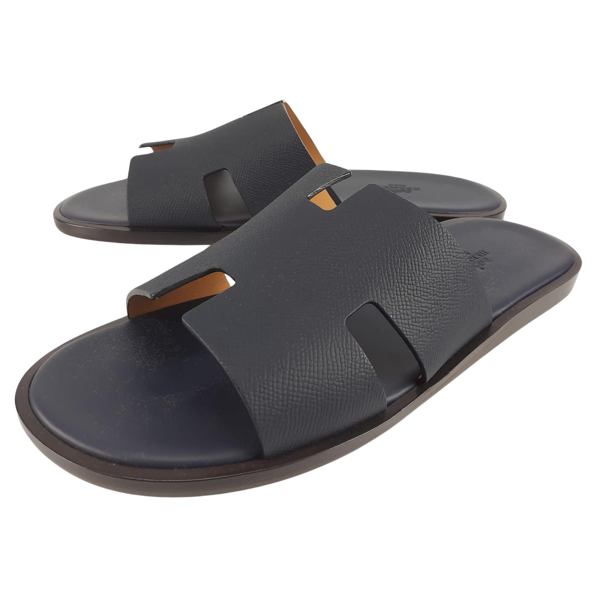 Hermes marine Epsom calfskin size 42 Izmir  sandal For Sale