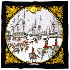 Hermes Marine et Cavalerie scarf designed by Philippe Ledoux in 1984