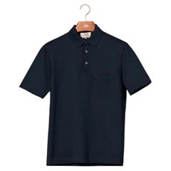 Hermes Marine H embroidered buttoned polo shirt Size L