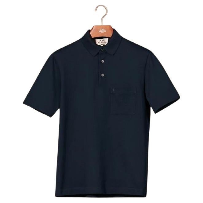 Hermes Marine H embroidered buttoned  Size L Polo shirt For Sale