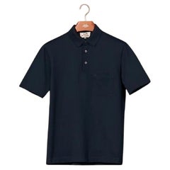 Hermes Marine H embroidered buttoned  Size L Polo shirt