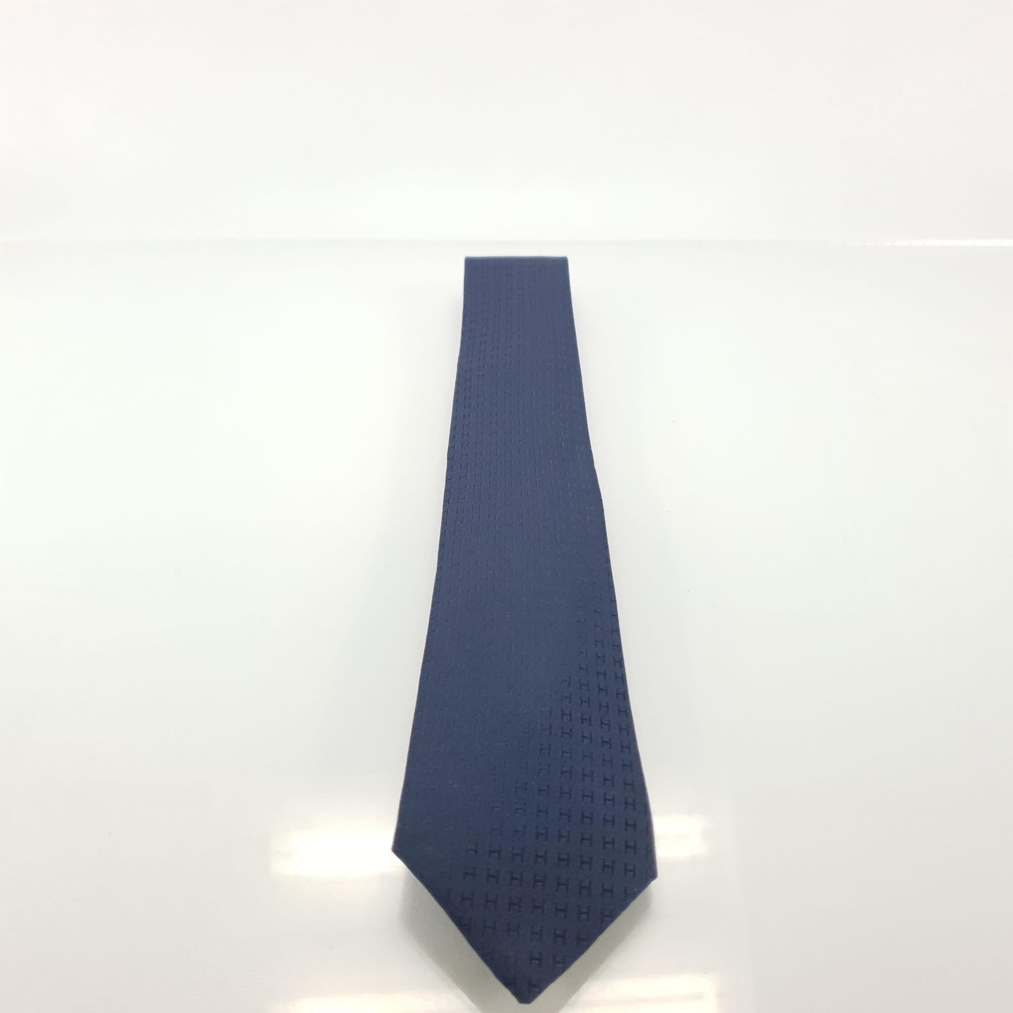 Purple Hermès Marine silk Faconnee H tie
