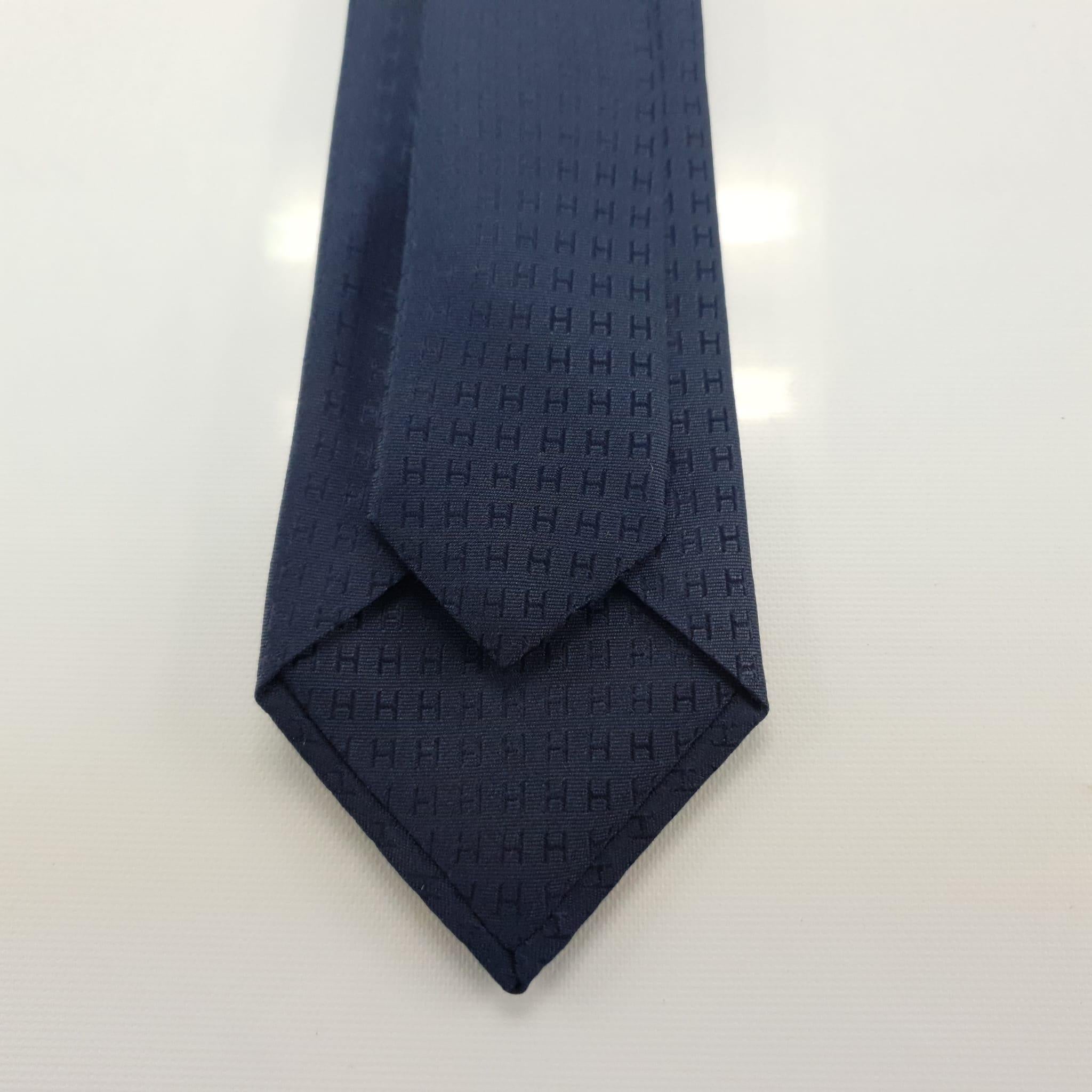 Men's Hermès Marine silk Faconnee H tie