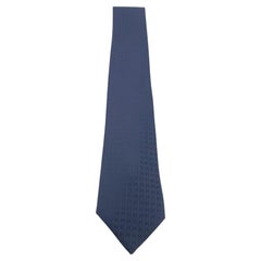 Hermès Marine silk Faconnee H tie