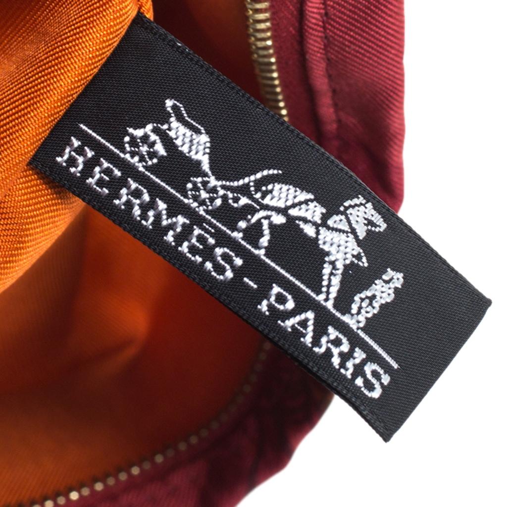 Hermes Maroon Bridge de Gala Silk and Leather MM Silky City Bag 4