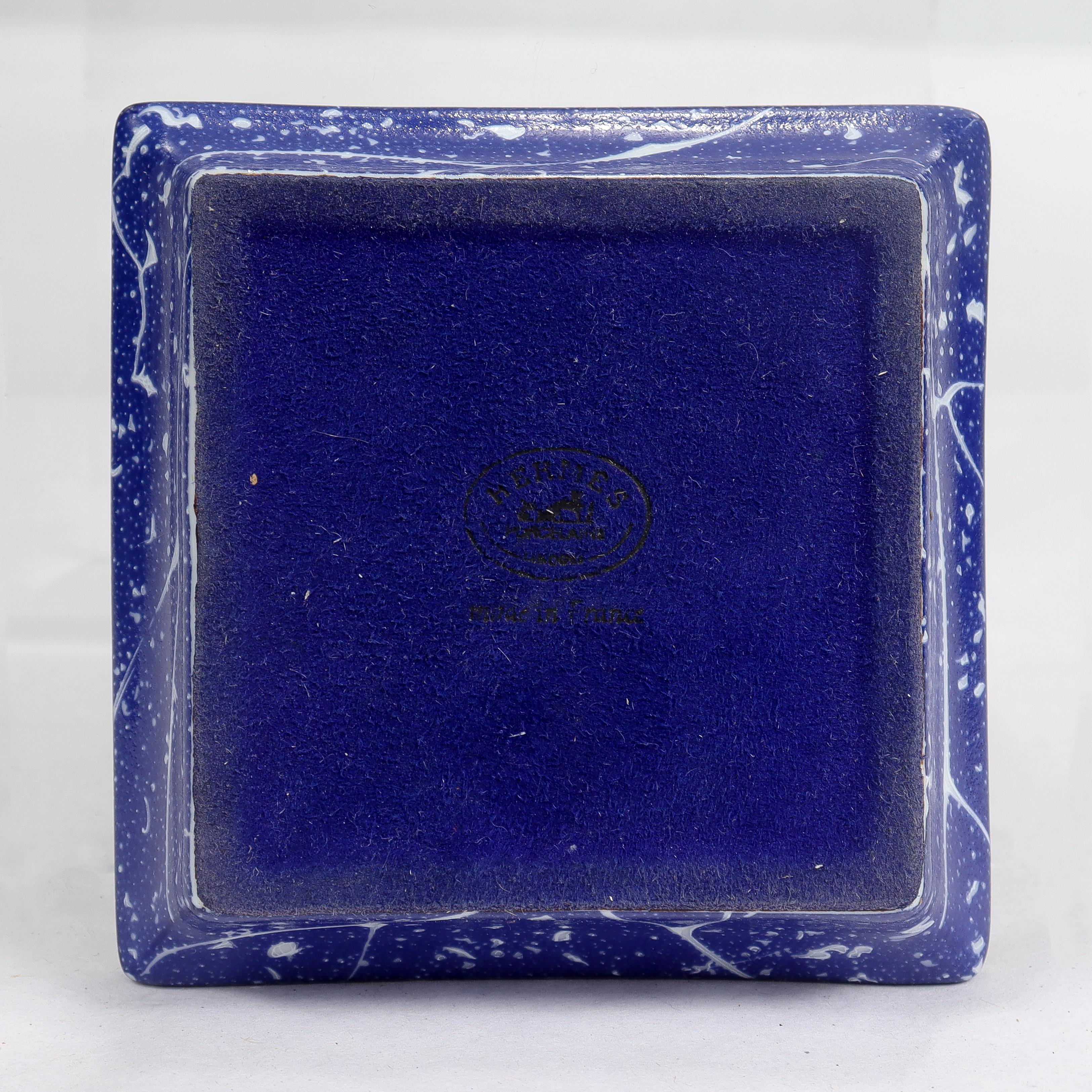 Hermes Marqueterie De Pierre D'orient Et D'occident Blue Porcelain Dish 7