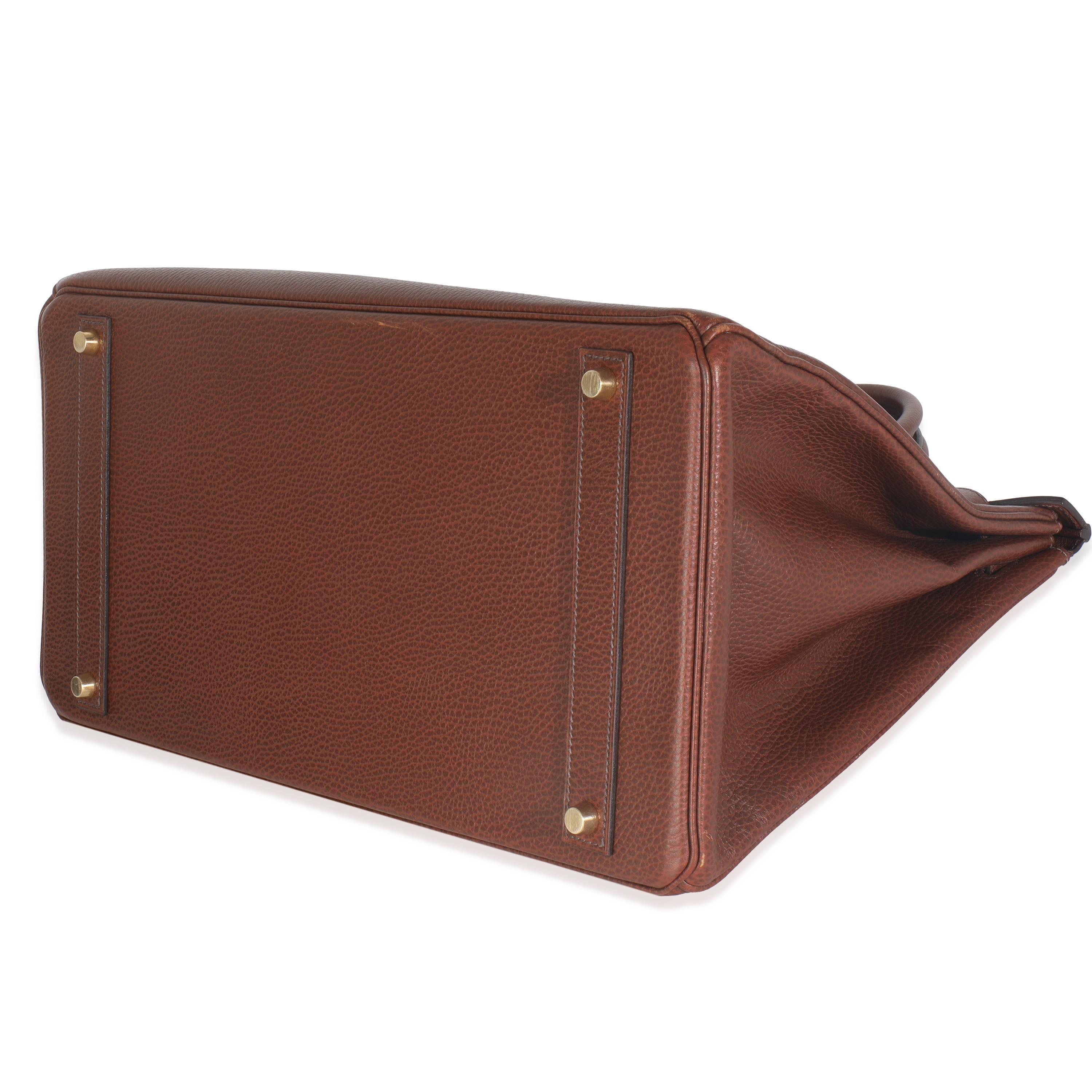 Hermès Marron Fonce Ardennes Birkin 40 GHW In condizioni buone in vendita a New York, NY