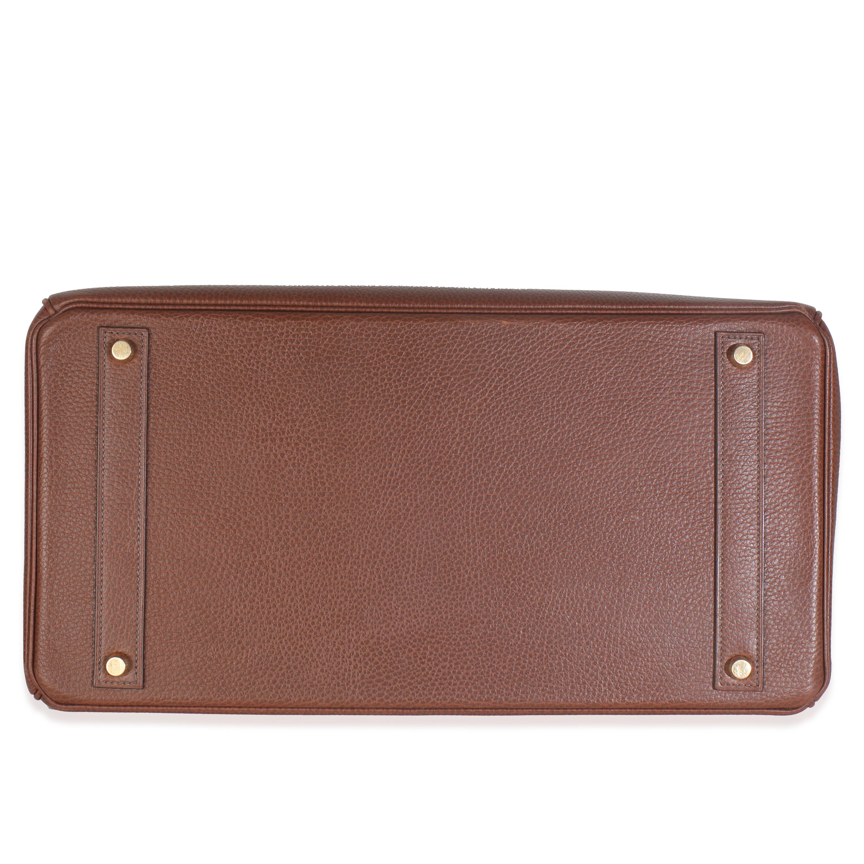 da uomo o donna Hermès Marron Fonce Ardennes Birkin 40 GHW in vendita