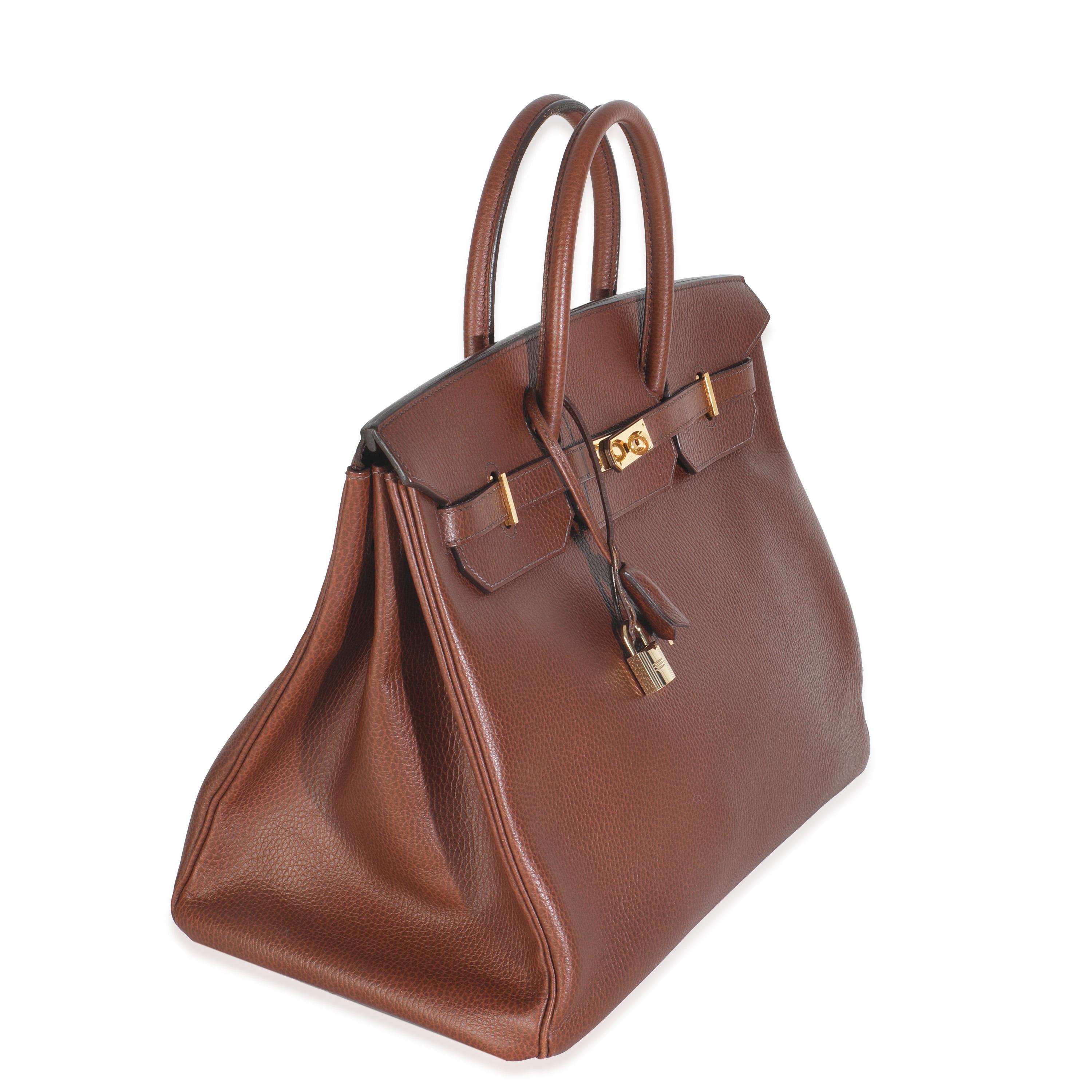 Hermès Marron Fonce Ardennes Birkin 40 GHW in vendita 1