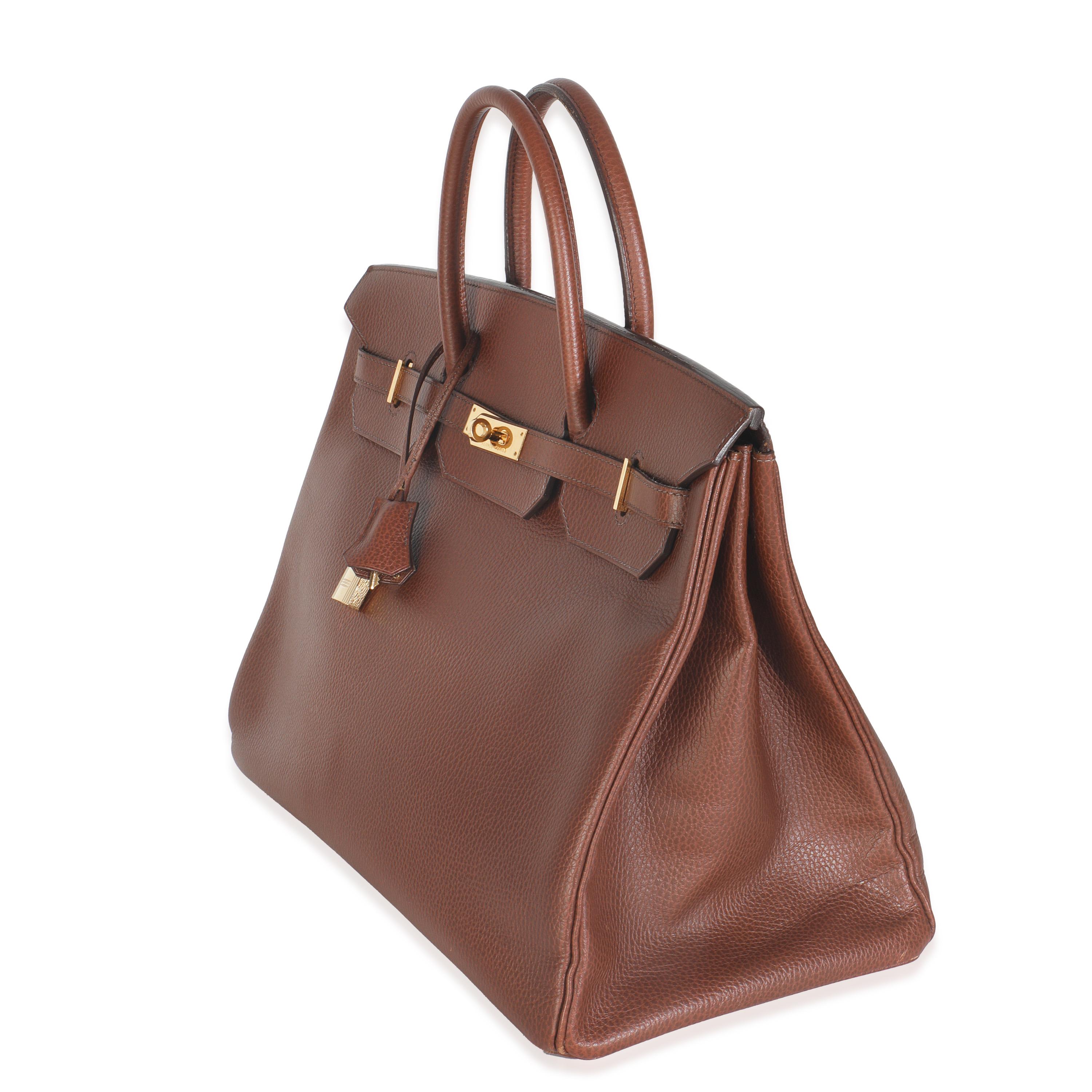 Hermès Marron Fonce Ardennes Birkin 40 GHW in vendita 2