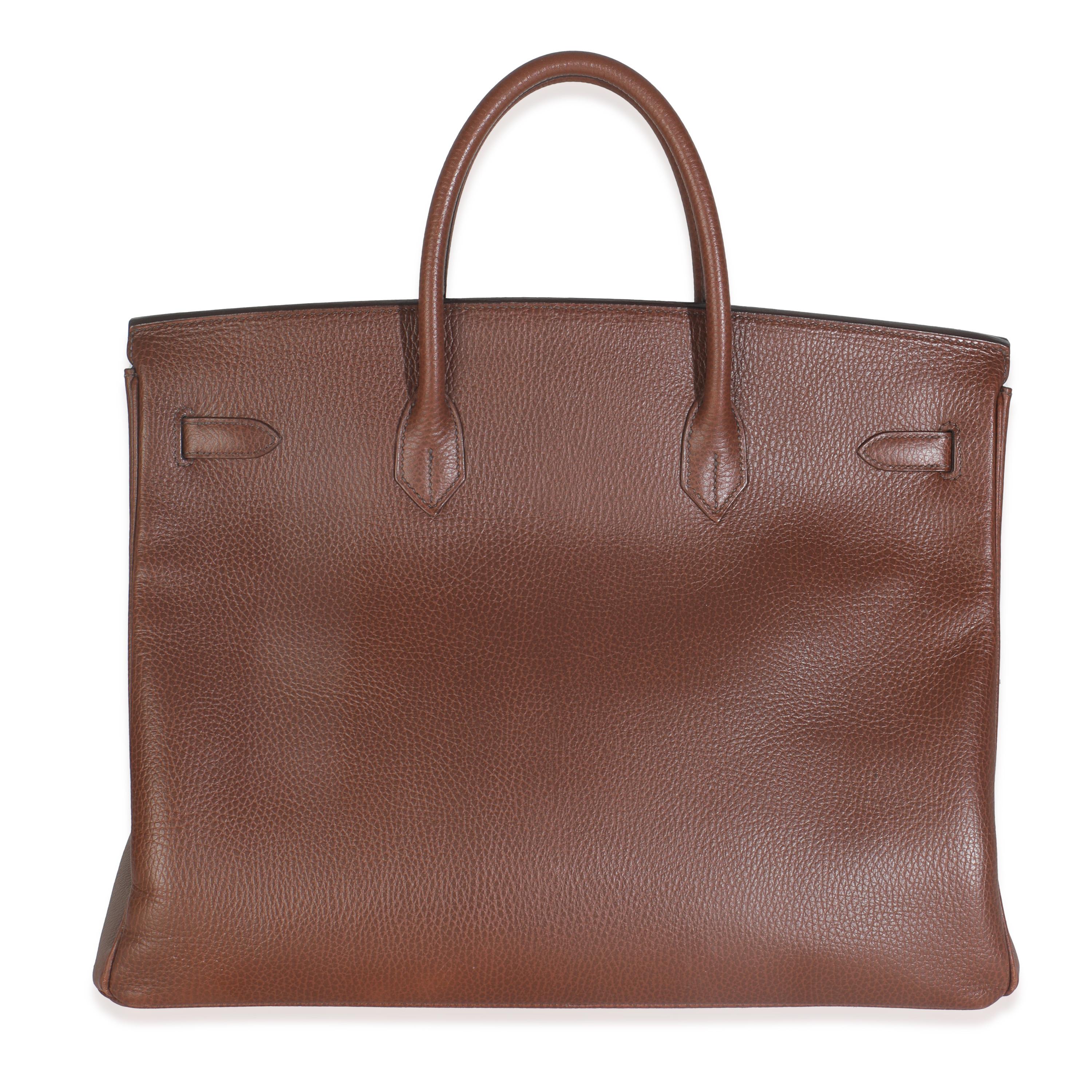Hermès Marron Fonce Ardennes Birkin 40 GHW in vendita 3